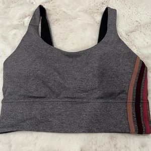 Lululemon Heather Grey Pinstripe Ombre Sports Bra